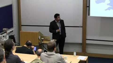 Hanif Rahemtulla delivering a talk on Open Data